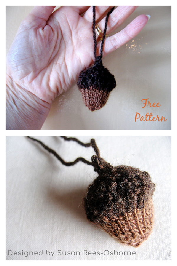 Tiny Acorn Free Knitting Pattern