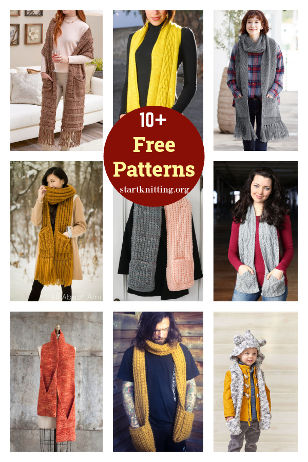 10+ Pocketed Scarf Free Knitting Pattern 
