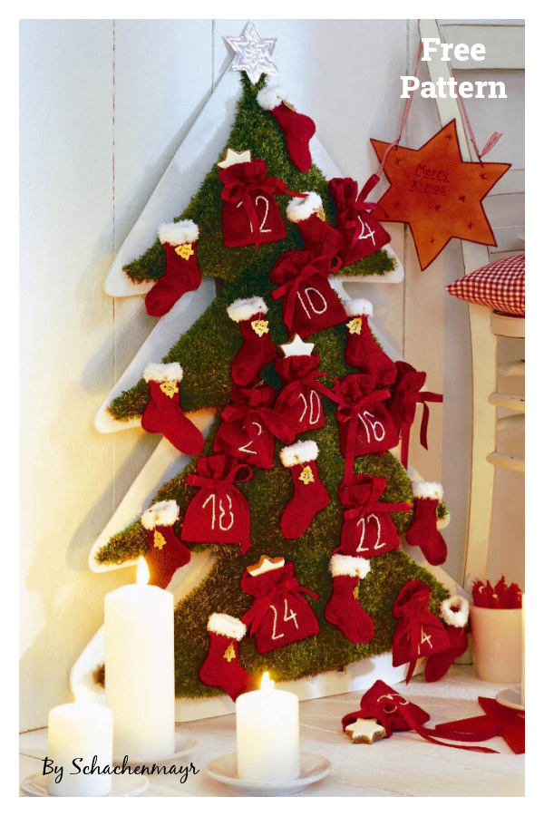 Christmas Tree Advent Calendar Free Knitting Pattern