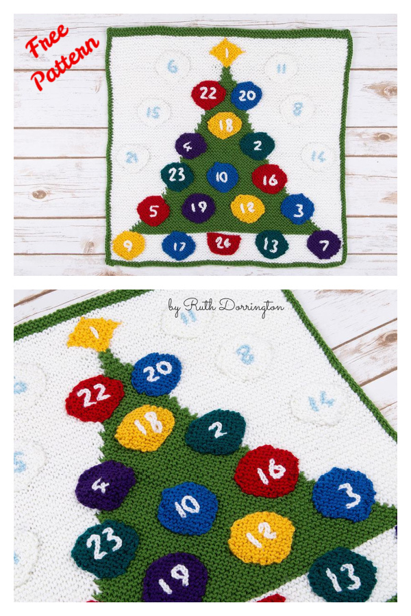Christmas Tree Advent Calendar Free Knitting Pattern