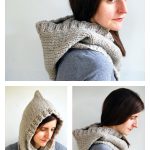 Chunky Hooded Cowl Knitting Pattern