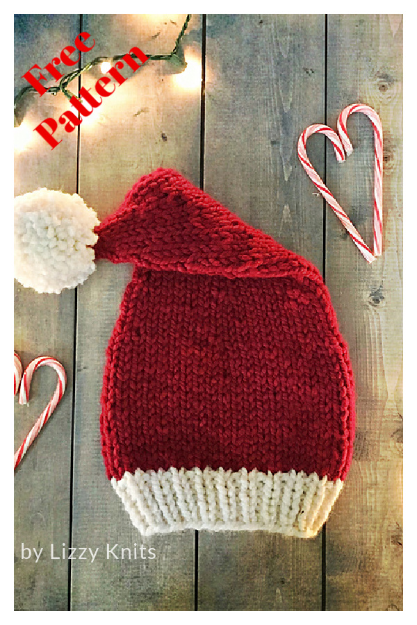 Classic Santa Hat Free Knitting Pattern