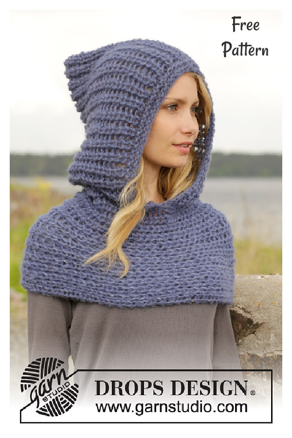 Neck Warmer with Hood Free Knitting Pattern