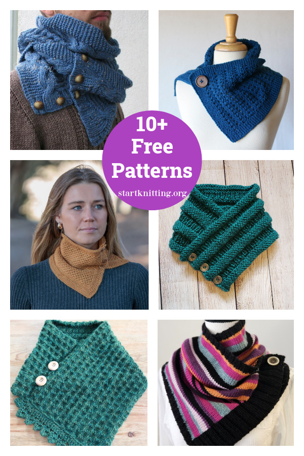 10+ Cozy Button Cowl Free Knitting Patterns