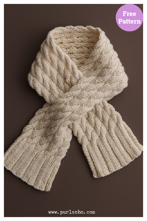 Close Cable Scarf Free Knitting Pattern