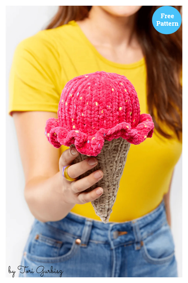 Cupcake and Ice Cream Cone Free Knitting Pattern