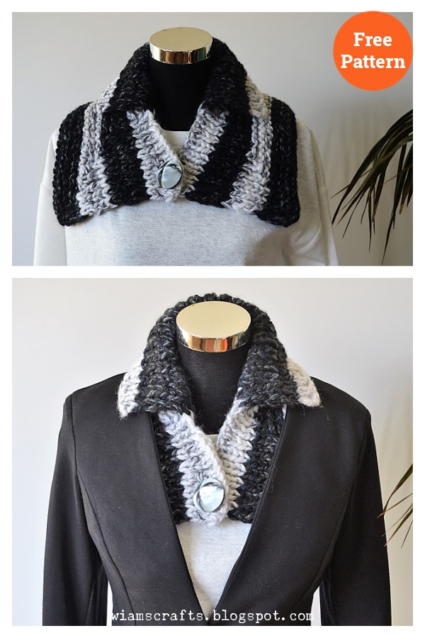 Double Collar Cowl Free Knitting Pattern