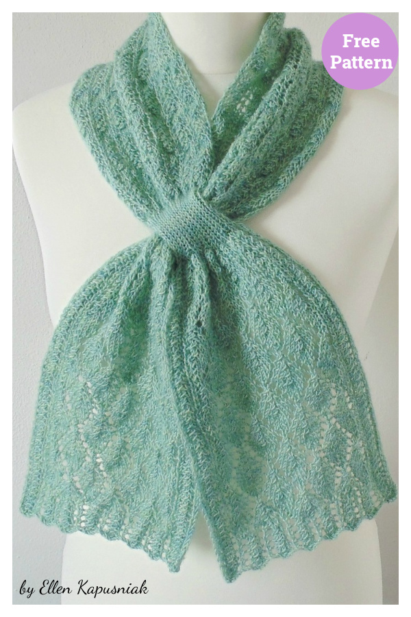 Felicienne Ascot-style Lace Scarf Free Knitting Pattern