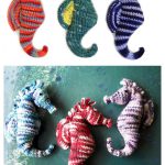 Flat Knit Seahorse Plush Amigurumi Toy Knitting Pattern