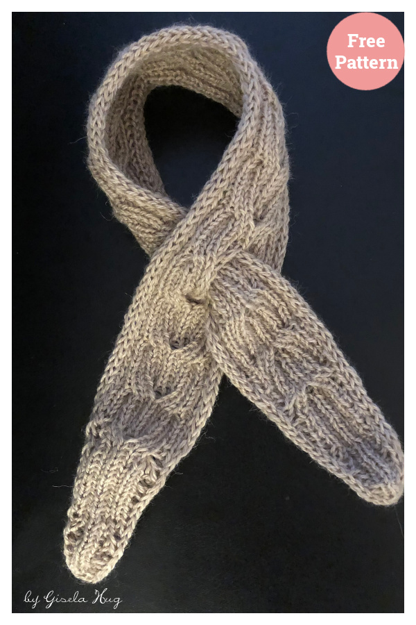 Halstuch Viktualia Cable Small Scarf Free Knitting Pattern