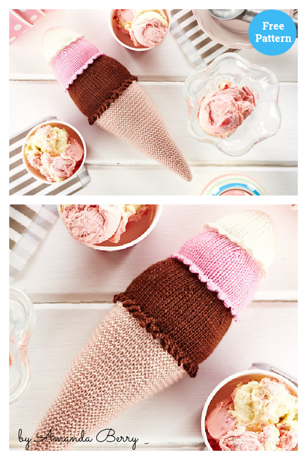 Ice Cream Cone Free Knitting Pattern
