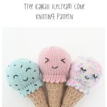 Kawaii Ice Cream Cone Baby Rattle Free Knitting Pattern