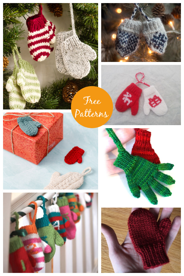 Mini Mitten Ornament Free Knitting Patterns 