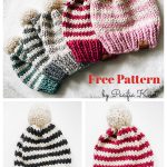 Oxford Toque Basic Striped Hat Free Knitting Pattern