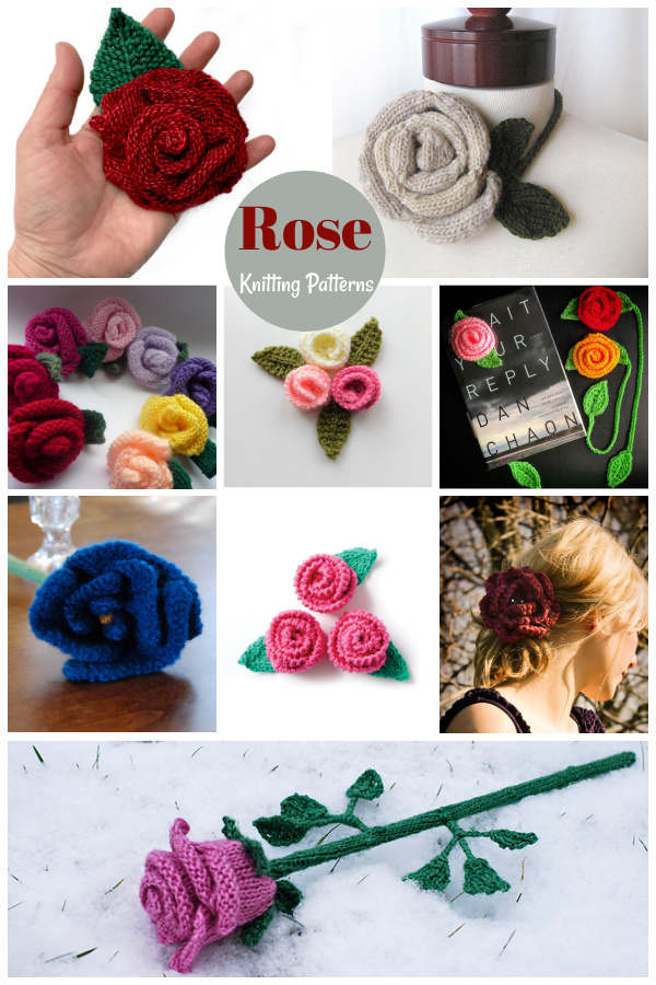 Pretty Rose Knitting Patterns 