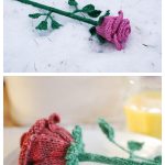 Rose Flower Free Knitting Pattern