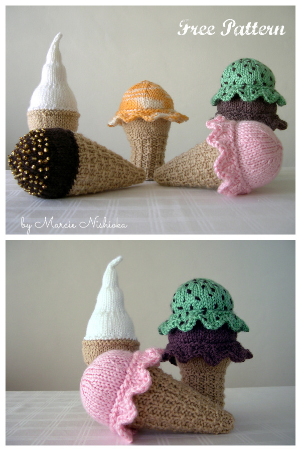 Scooped Ice Cream Free Knitting Pattern