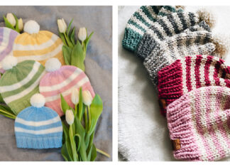 9 Simple Striped Hat Free Knitting Patterns