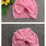Turban Hat with Bow Free Knitting Pattern and Video Tutorial