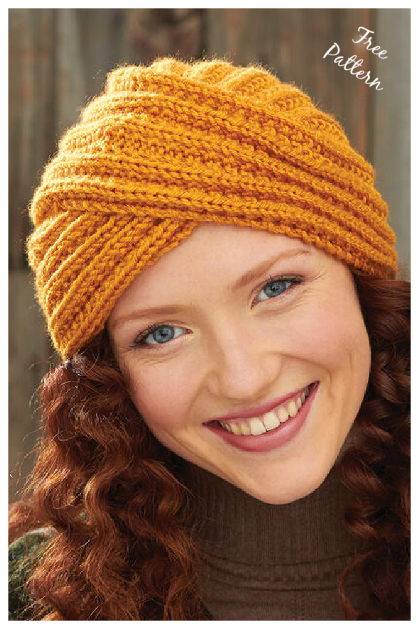 Turban Twist Hat Free Knitting Pattern