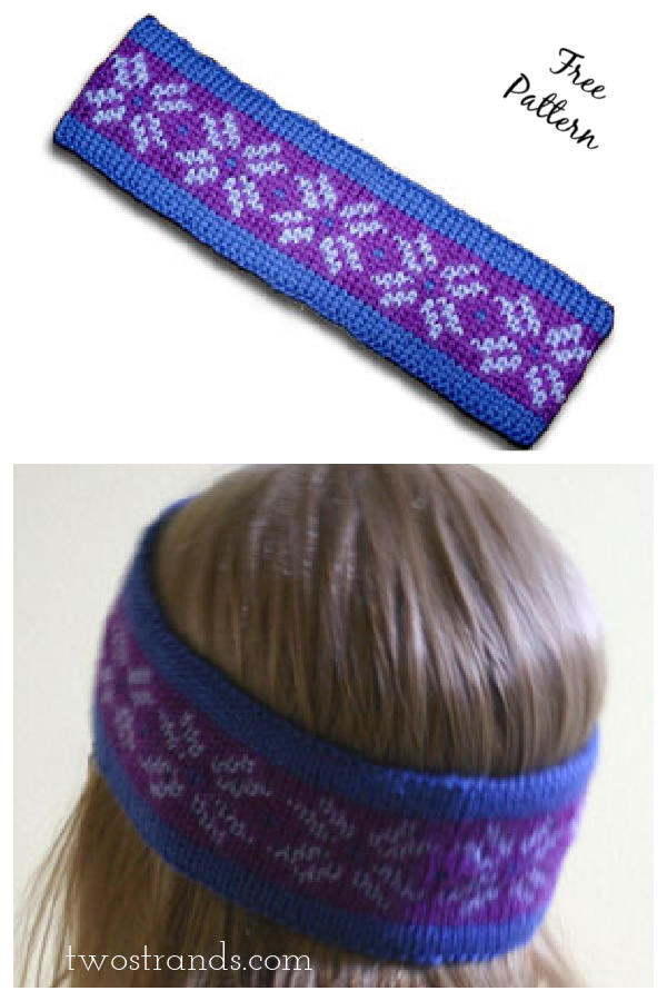 Two Strands Headband Free Knitting Pattern