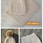 Beacon Cable Hat and Cowl Set Free Knitting Pattern