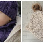 Cable Hat and Cowl Set Knitting Patterns