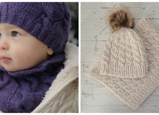 Cable Hat and Cowl Set Knitting Patterns