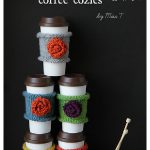 Coffee Cozy with Flower Free Knitting Pattern