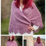 Douro Lace Edge Triangular Shawl Free Knitting Pattern