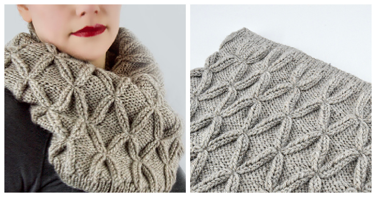 Faux Cable Cowl Free Knitting Pattern