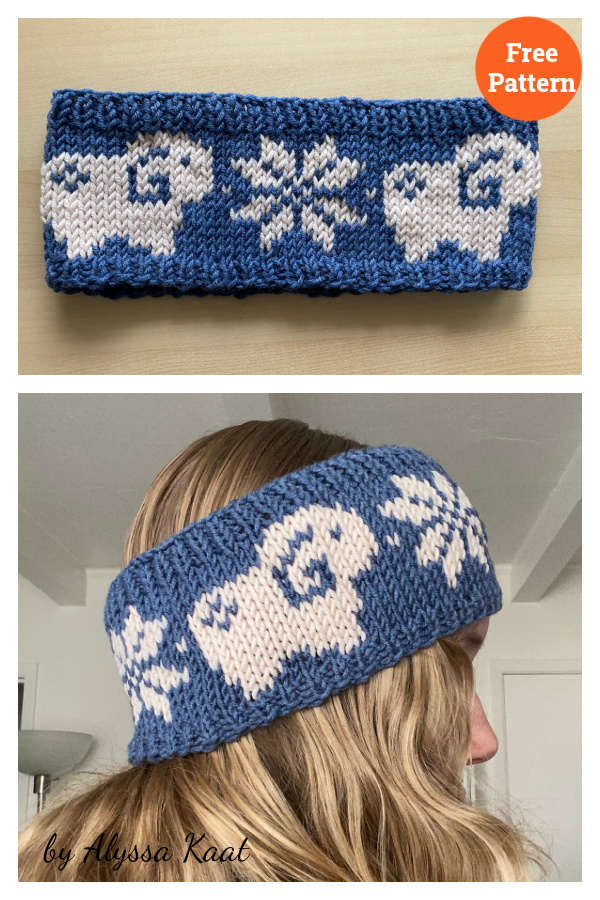 Icelandic Sheep Headband Free Knitting Pattern