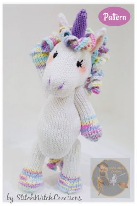 knitted unicorn teddy