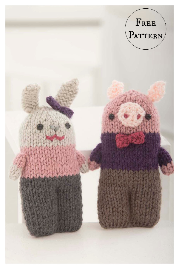 Little Pig And Bunny Free Knitting Pattern