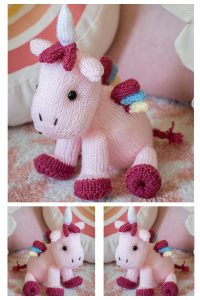 knit unicorn doll