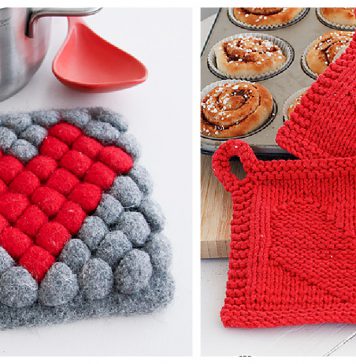 Valentine's Day Potholder Free Knitting Pattern