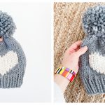 Big Heart Hat Free Knitting Pattern