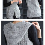 Cable Hoodie Vest Jacket Knitting Pattern