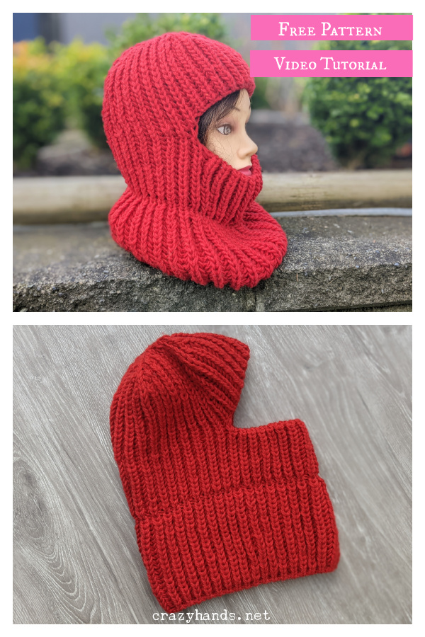 Chunky Balaclava Hat Free Knitting Pattern and Video Tutorial