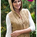 Hooded Cable Vest Free Knitting Pattern