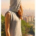 Hooded Vest Free Knitting Pattern and Video Tutorial