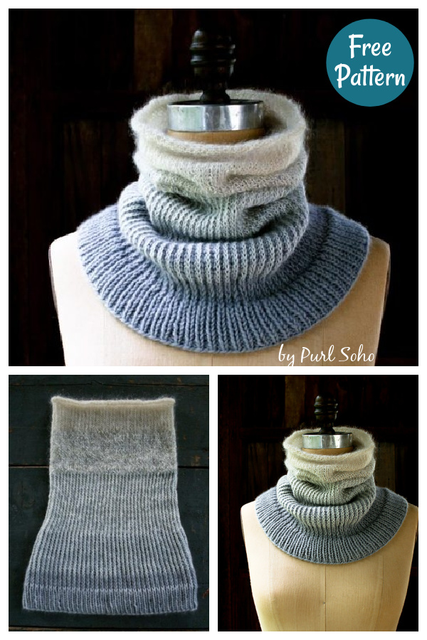 Ombre Cowl Free Knitting Pattern