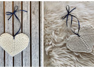 Rustic Little Flat Heart Free Knitting Pattern