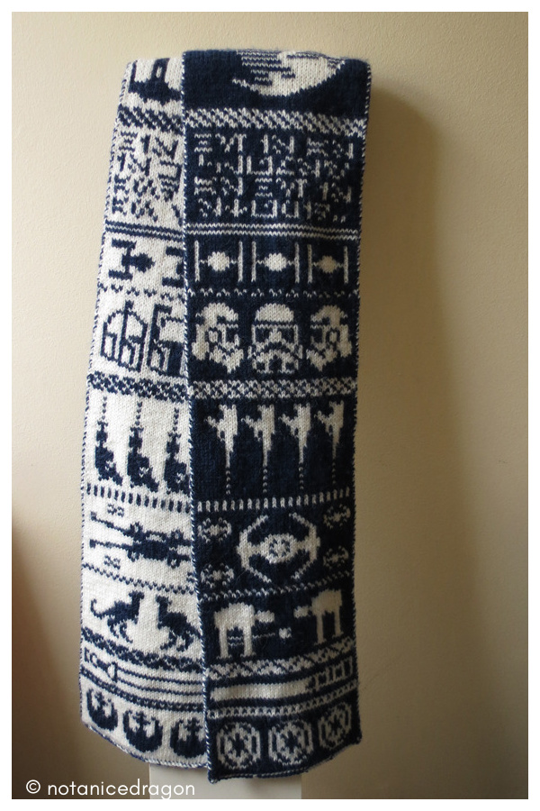 Star Wars Double Knit Scarf Knitting Charts
