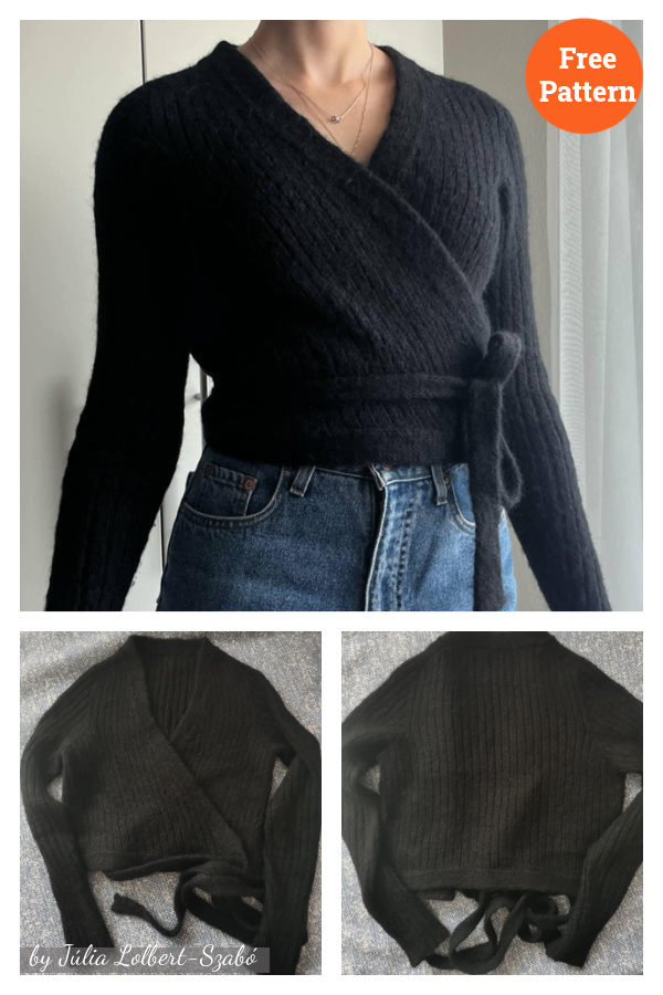 Ballet wrap cardigan Free Knitting Pattern