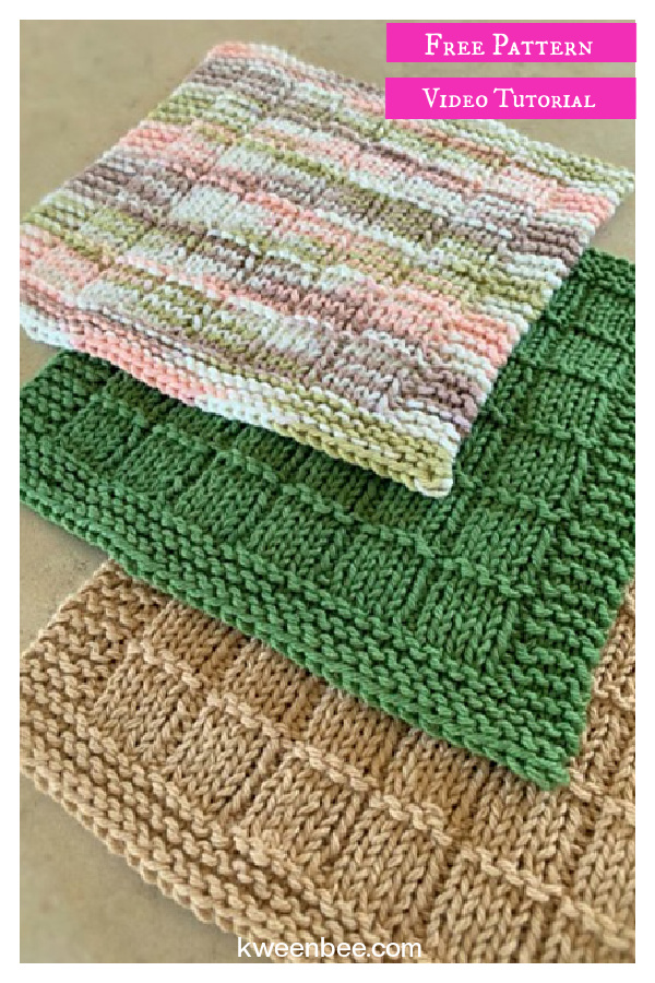Bars and Stripes Dishcloth Free Knitting Pattern and Video Tutorial