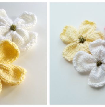 Dogwood Flowers Free Knitting Pattern