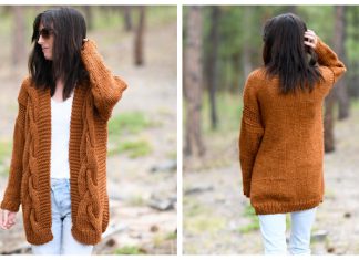 Easy Cable Cardigan Free Knitting Pattern