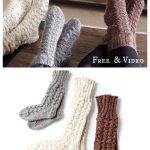 Family Cable Socks Free Knitting Pattern and Video Tutorial