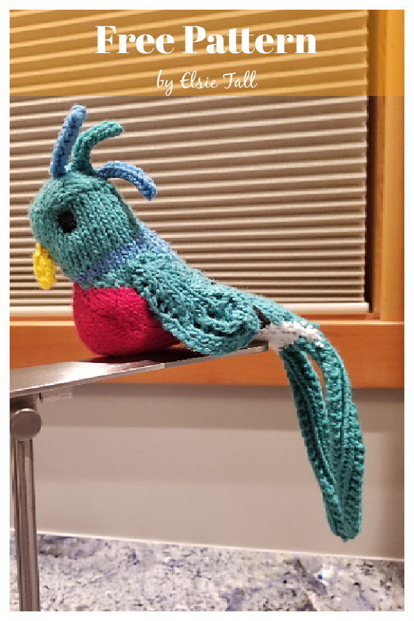 Quetzal Bird Free Knitting Pattern